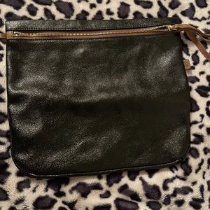 Leather black Clutch
